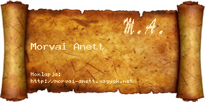 Morvai Anett névjegykártya