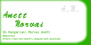 anett morvai business card